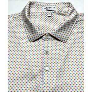 Peter Millar Summer Comfort Polo Performance Golf Shirt Geometric AOP Easter